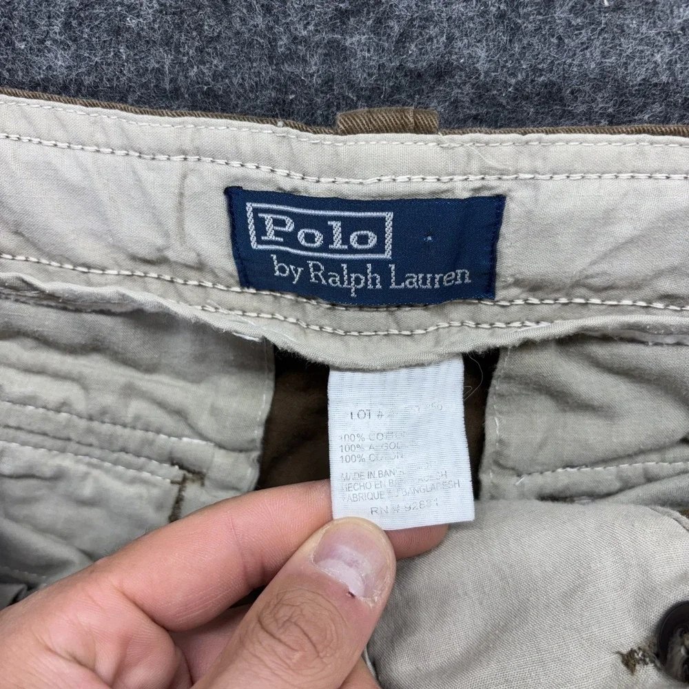 Vintage Polo Ralph Lauren Cargo Shorts Men's 36x14 Brown Baggy Y2K Paratrooper